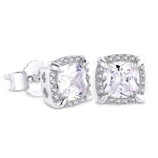 1 Pair Hip-Hop Square Plating Inlay Copper Zircon White Gold Plated Gold Plated Ear Studs