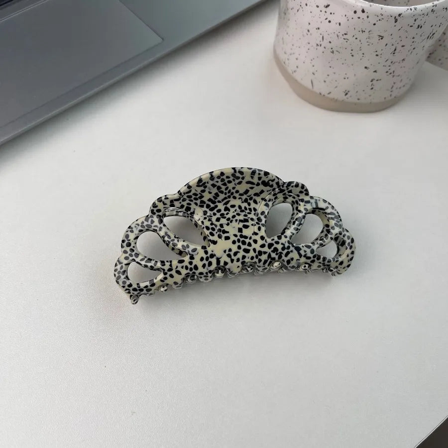 Unique Large Size Black White Polka Dot French Hair Clip Shark Clamp New Style Women's Hair Accessories Fashionable Hair Grips