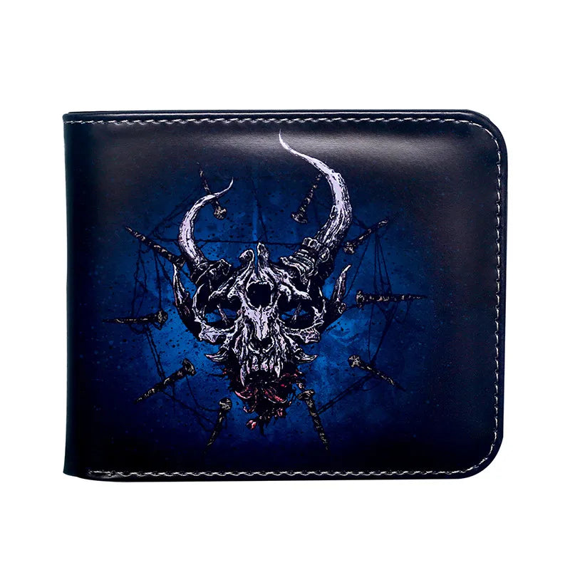 Men's Skull PVC Open Wallets