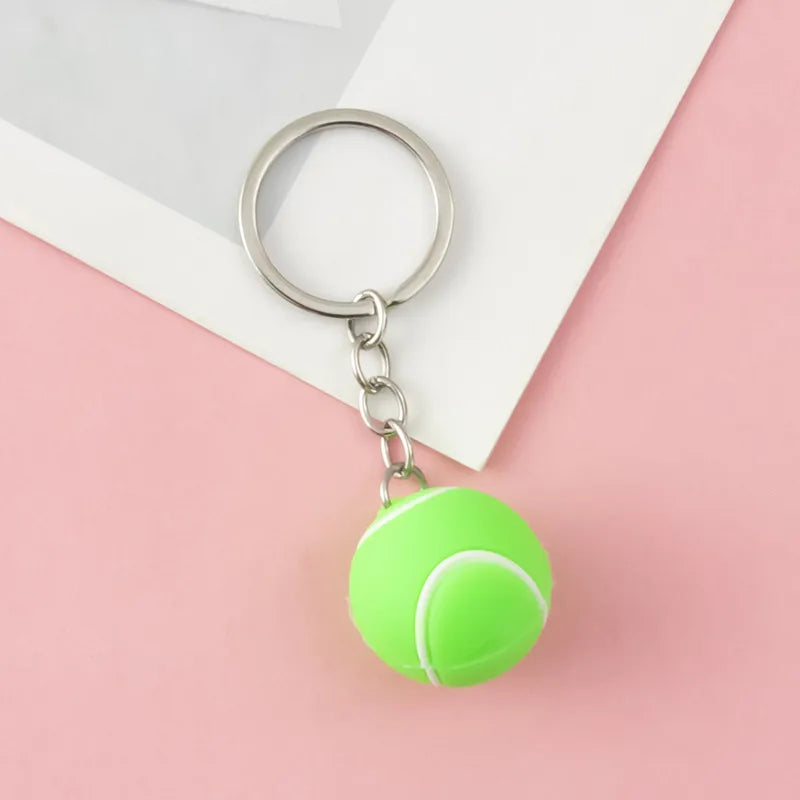 cartoon style letter ball football pvc alloy unisex bag pendant keychain