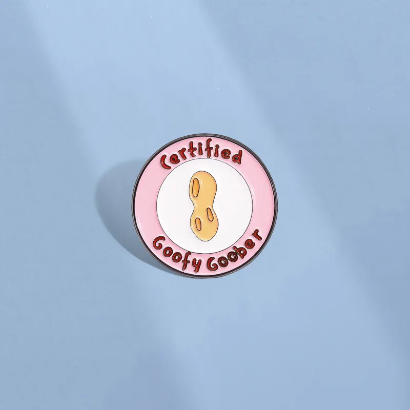 IG Style Pin Letter Peanut Alloy Plating Unisex Brooches
