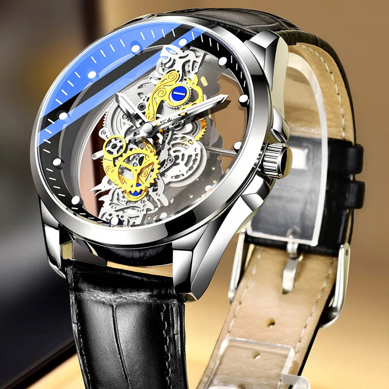 business color block single folding buckle quartz men's watches