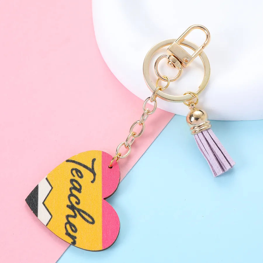 Cute Simple Style Letter Alloy Asymmetrical Keychain
