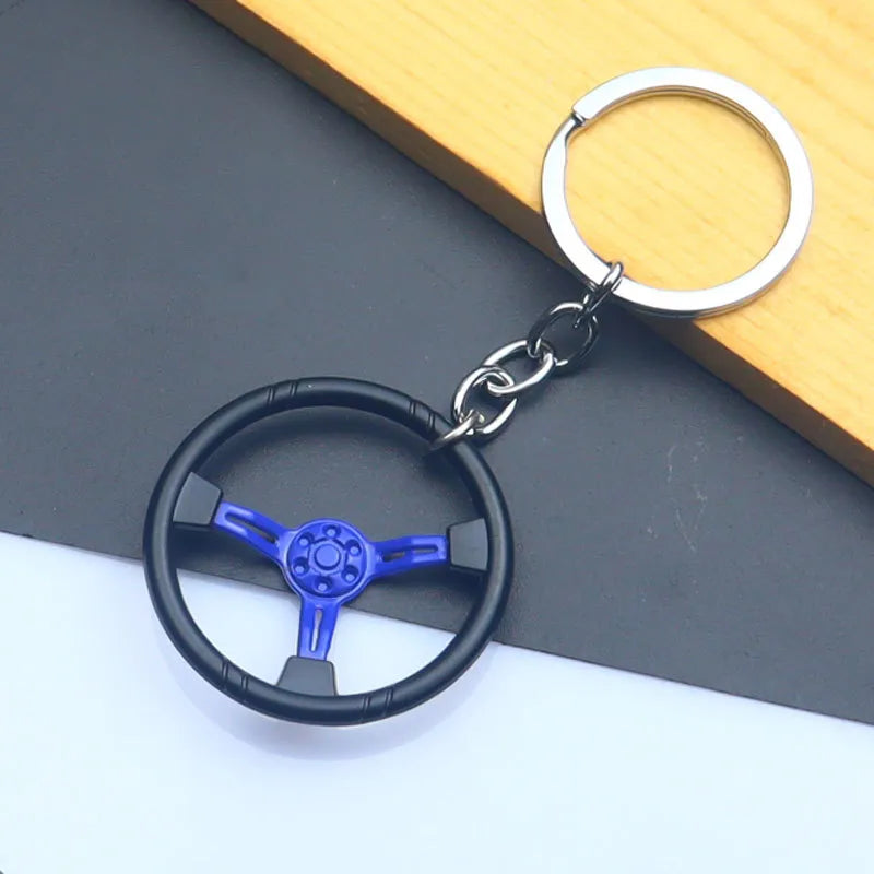 luxurious circle metal unisex bag pendant keychain