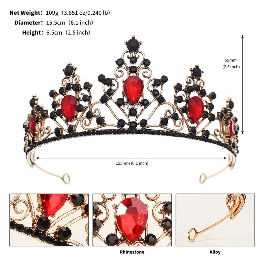classic alloy hollow water drop bride crown