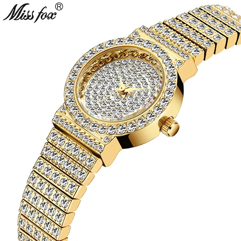 Elegant Shiny Solid Color Jewelry Buckle Quartz Women's Watches