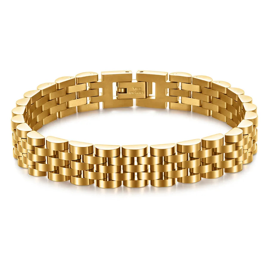 simple style solid color titanium steel plating unisex bracelets