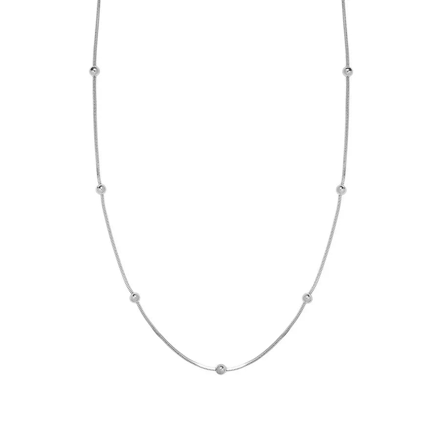Wholesale Jewelry Elegant Sweet Geometric Heart Shape 304 Stainless Steel Round Plating ball chain cable chain Bracelets Necklace