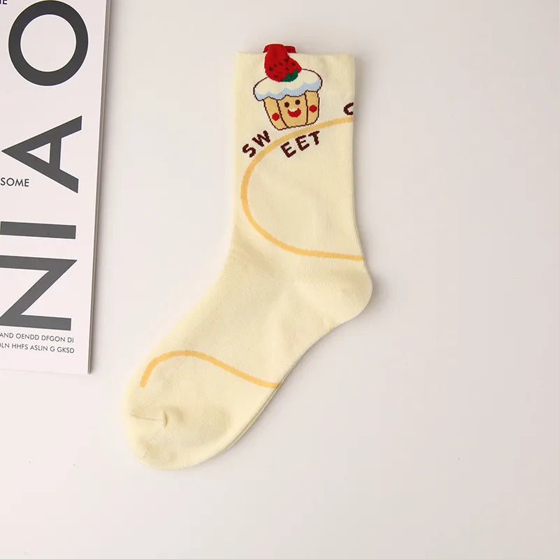 Elegant Lady Women's Smile Face Cotton Ankle Socks A Pair