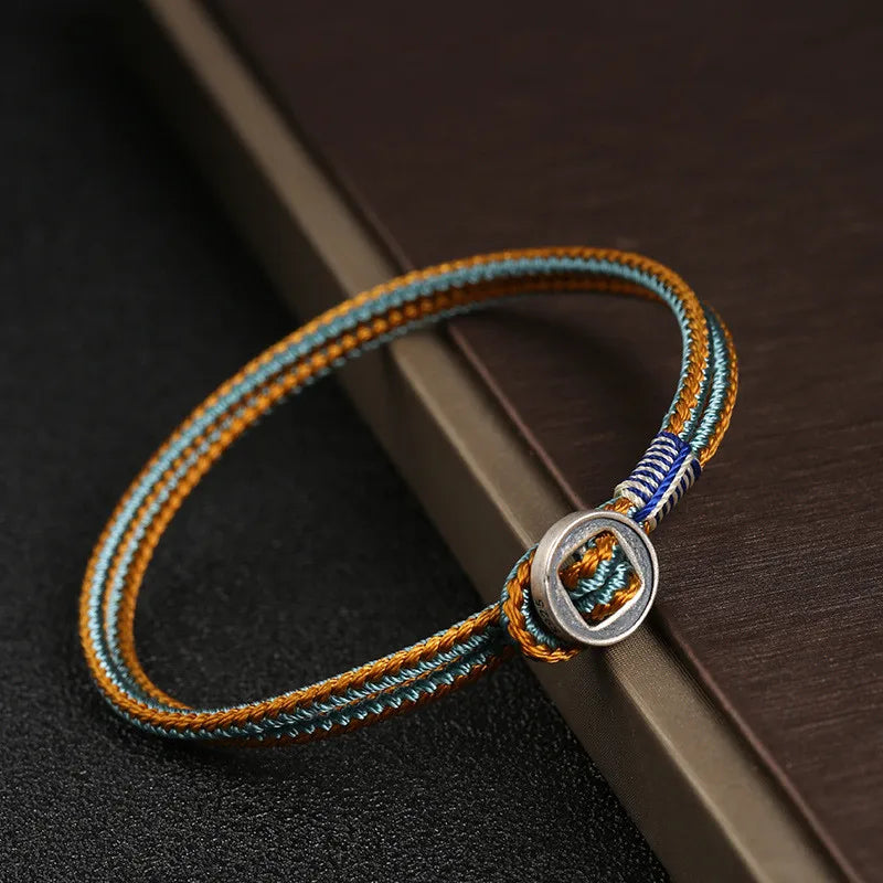 Simple Style Geometric 925 Sterling Silver rope Knitting Men's Bracelets