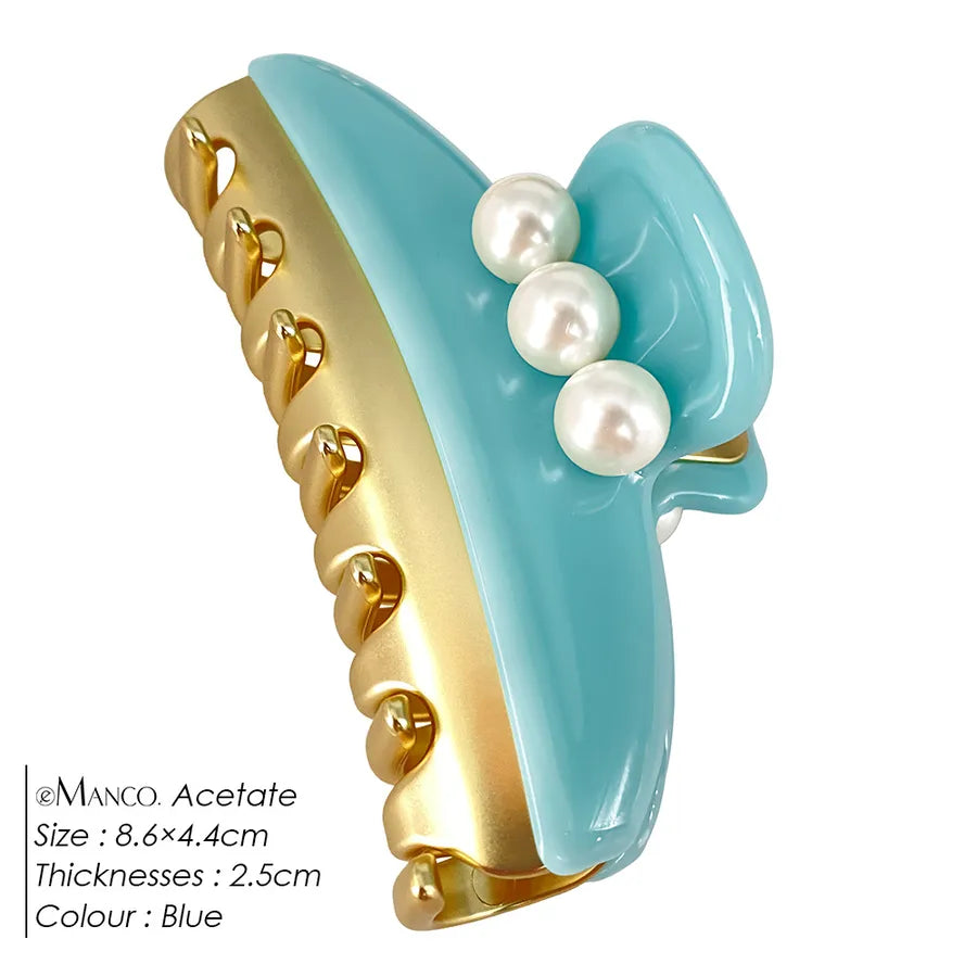 EManco New Classic High-End Pearl Claw Clip Elegant Hairpin Hair Claw Ins Style Shark Clip