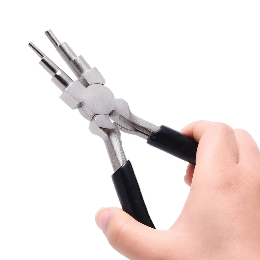 DIY Nickel Iron Round Nose Pliers Jewelry Making Hand Tool Winding Wire Shaping Six Section Pliers Carbon Steel Jewelry Accessories