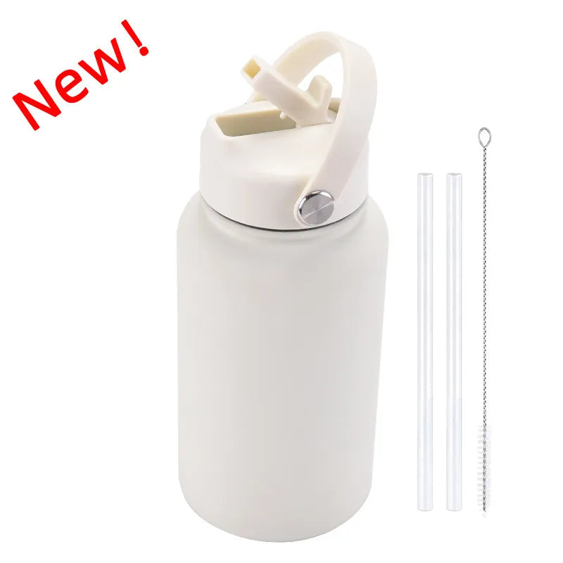 casual solid color stainless steel water bottles