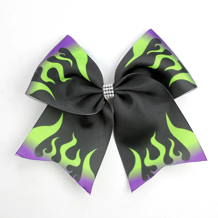 Wicked Pink and Green Bow Magic Wicked Witch Flame Hair Accessories Headdress Kidsren Girls Cheerleading Hairpins