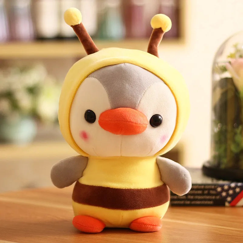 Suitable for Internet Popular Cute Penguin Doll Plush Toy Little Penguin Transformation Dinosaur Frog Doll Trumpet Grab