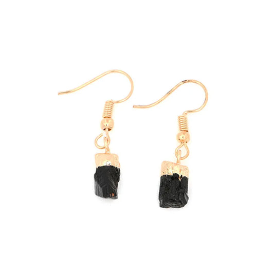 1 pair lady vacation water droplets natural stone copper drop earrings