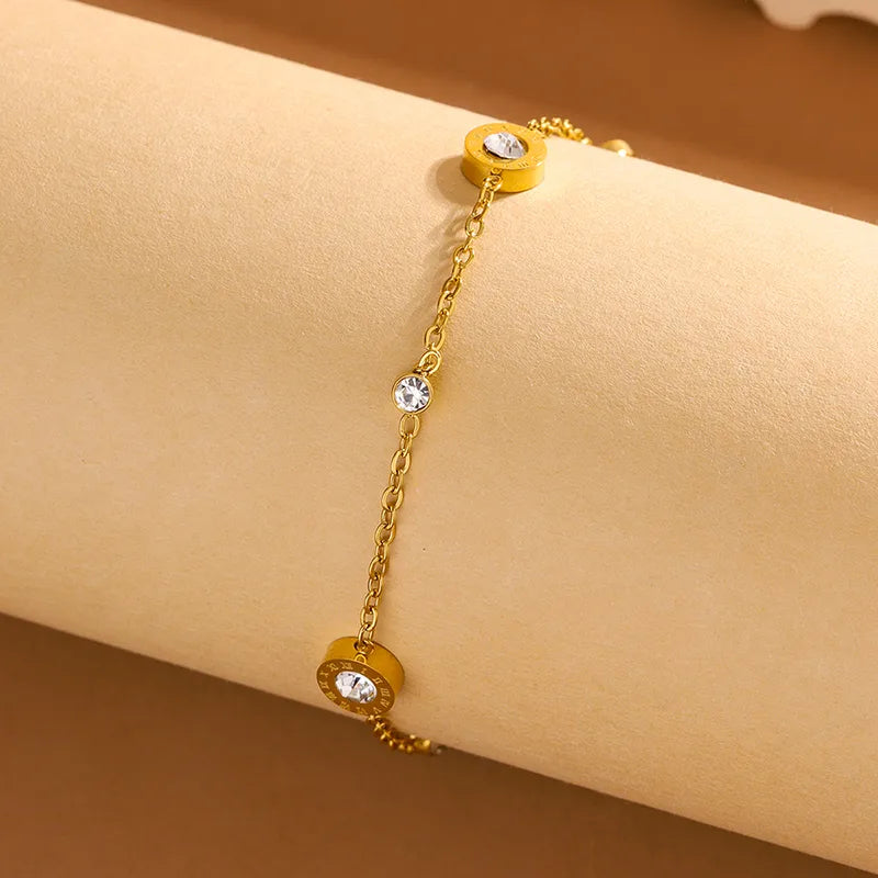 Casual Cute French Style Star Moon Heart Shape 304 Stainless Steel 18K Gold Plated O-shaped chain Bracelets In Bulk