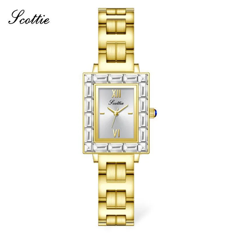 Shi Gaudi scottie9678 New Women's Watch Steel Band Watch Women's Square TikTok Live Explosions Little Red Riding Book