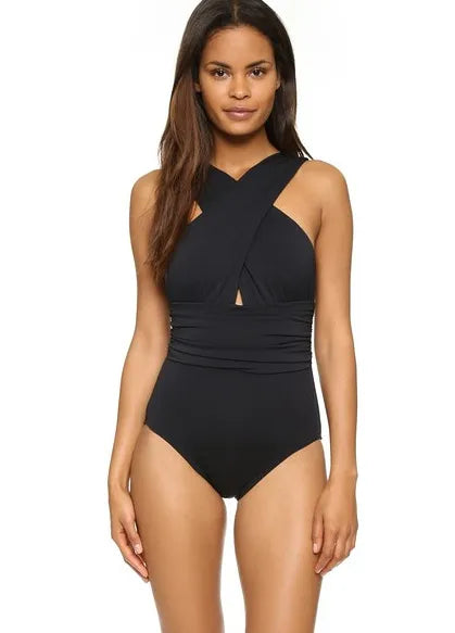 women's beach solid color 1 piece one piece