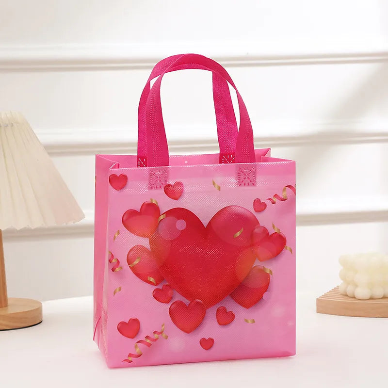 valentine's day birthday simple style heart shape nonwoven daily gift bags 1 piece
