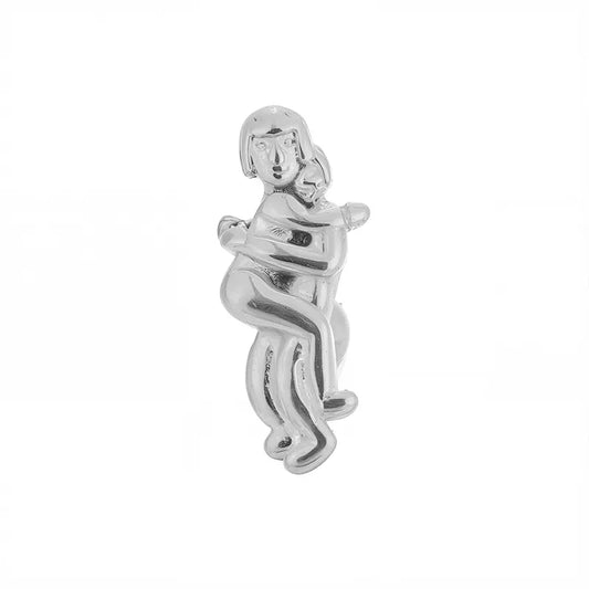 1 Piece Casual Nordic Style Punk Four Leaf Clover Wings Fish Tail Polishing Plating 316L Stainless Steel Zircon 18K Gold Plated Screw Backs Ear Studs