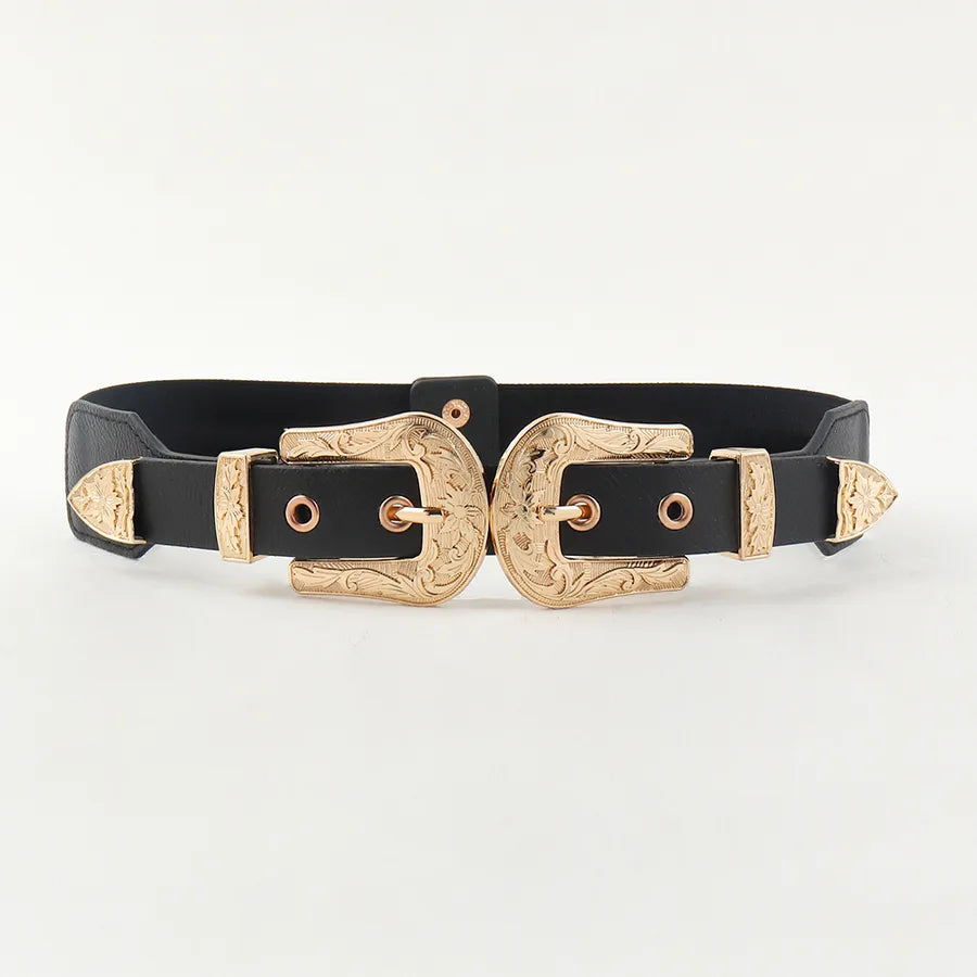 vintage style vacation monogram pu leather buckle unisex leather belts