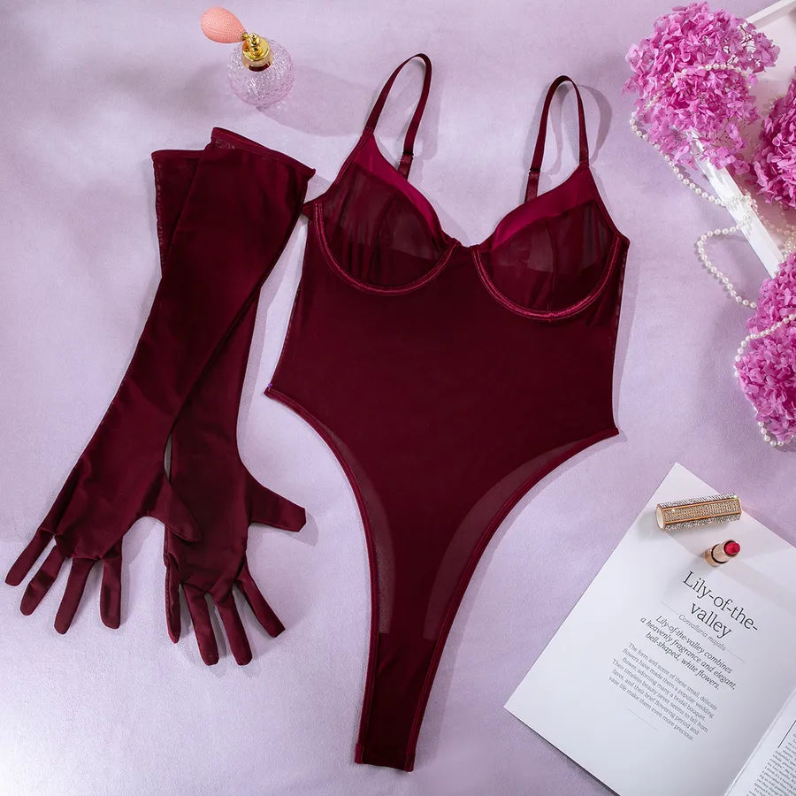 women's lady sexy solid color sexy lingerie sets indoor daily honeymoon sexy lingerie