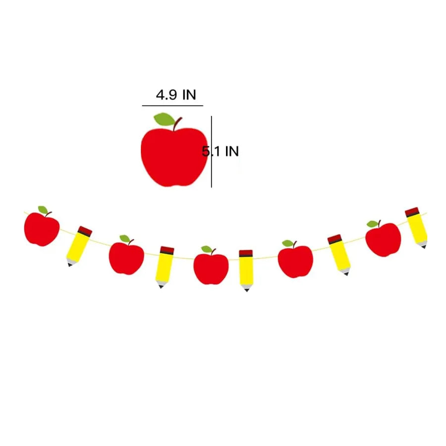 back to school fruit paper party flag