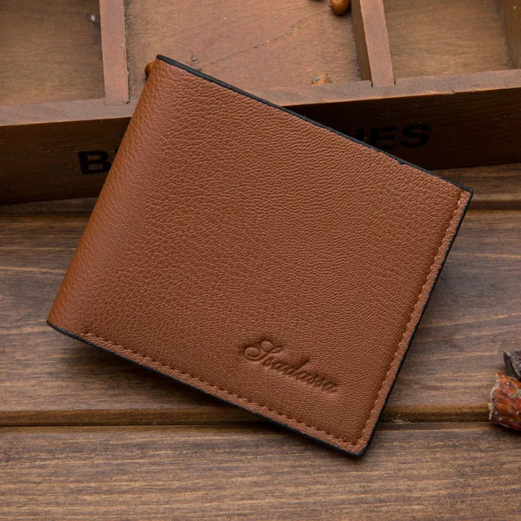 pu leather short ultra-thin men's wallet