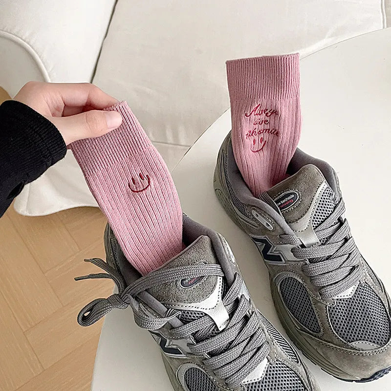 Casual Women's Letter Cotton Ankle Socks A Pair