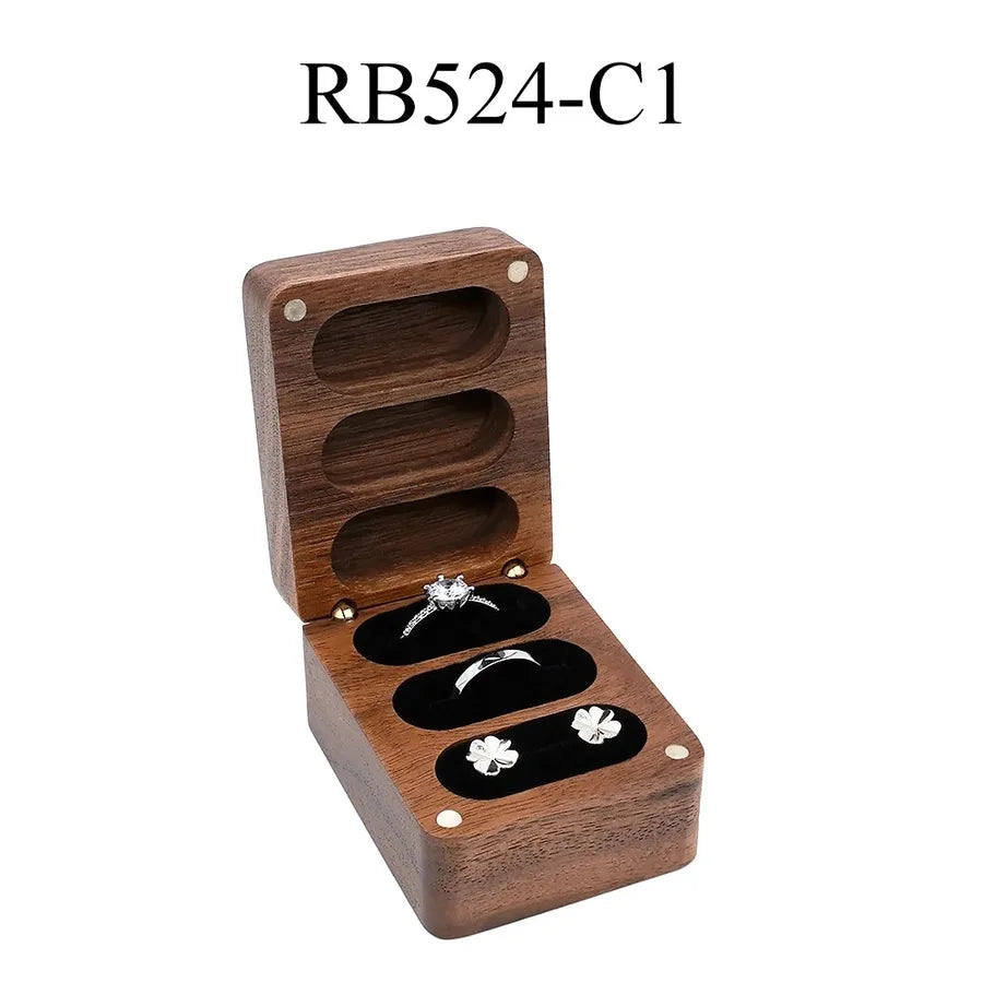 1 Piece Wood Retro Casual Daily Solid Color Jewelry Boxes