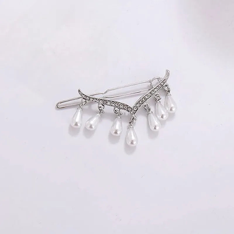 Modern Style Shiny Women's Solid Color Alloy Inlay Crystal Hair Clip
