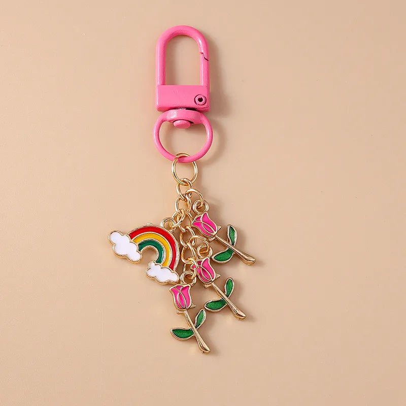 Casual Cute Rainbow Alloy Keychain