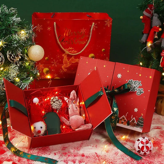 Large Size Christmas Gift Box With Thermal Cup Double Opening Design For Peaceful Night Candy Apple Packaging Scarf Included