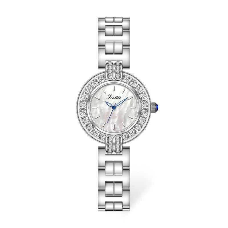 Elegant Luxurious Commute Round Rectangle Butterfly Double Snap Quartz Watch