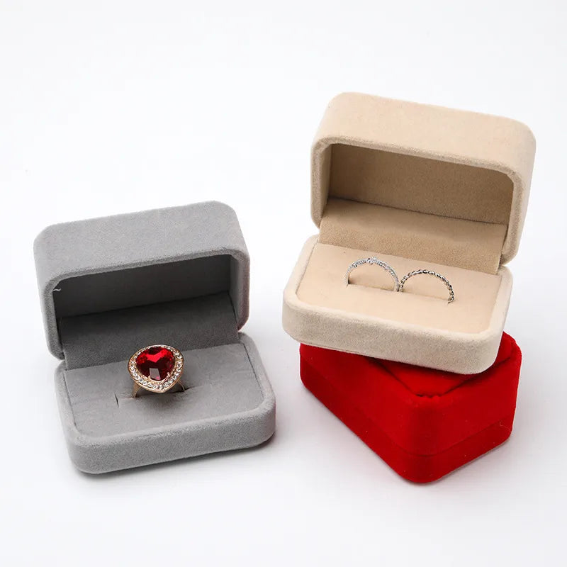 Jewelry box jewelry packaging box flannel ring ring box gift storage box custom logo wholesale direct sales
