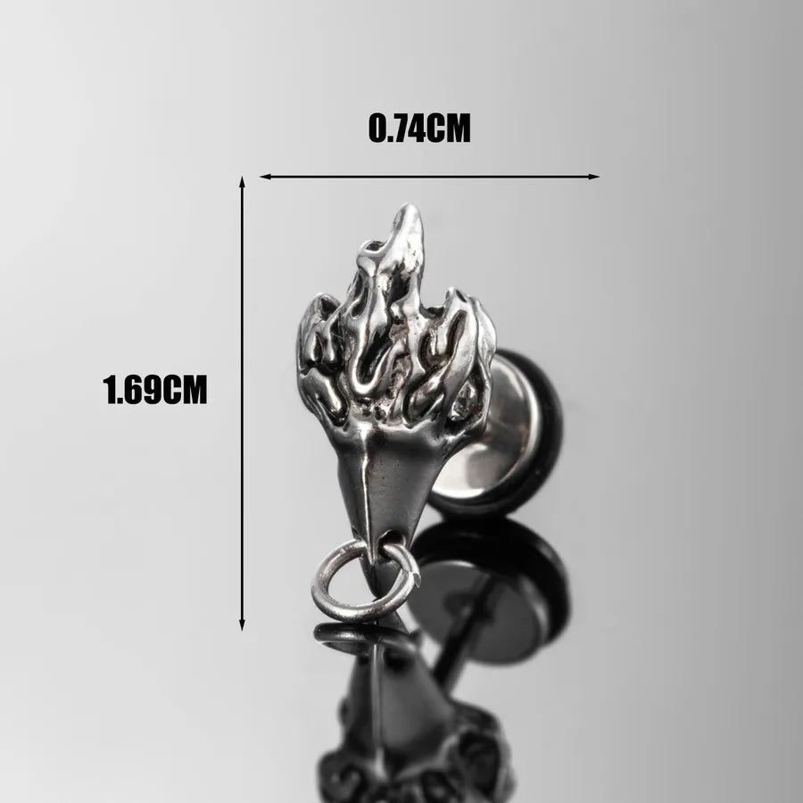 1 Piece Halloween Vintage Style Simple Style Cool Style Cat Skull Eagle 316 Stainless Steel Ear Studs