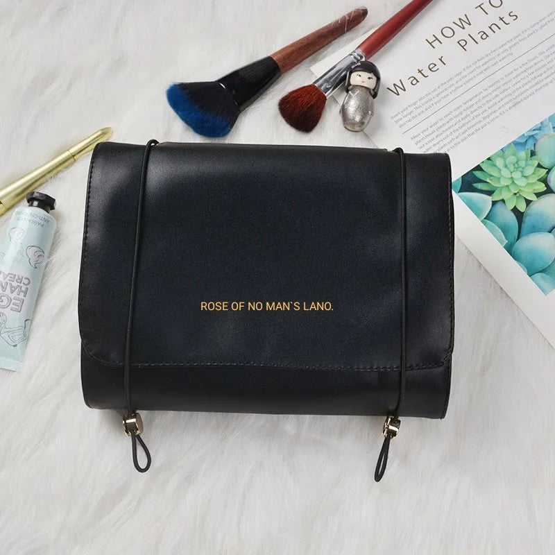 Elegant Basic Solid Color Pu Leather Square Makeup Bags