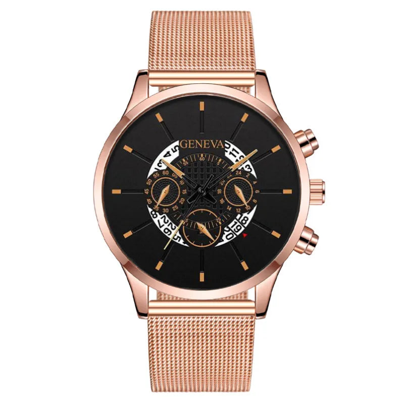 Simple Style Streetwear Color Block Buckle Quartz Watch Men's Watches