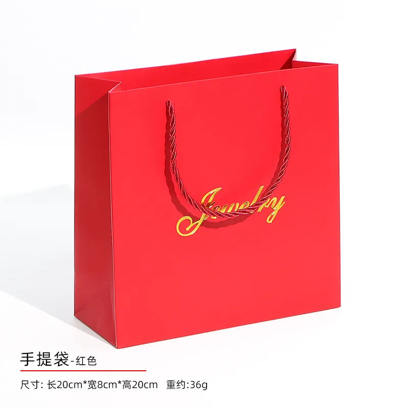 Elegant Pearl Necklace Box Double Open Mother's Day Goddess Gift Jewelry Packaging Paper Touch Feeling Gold Stamping