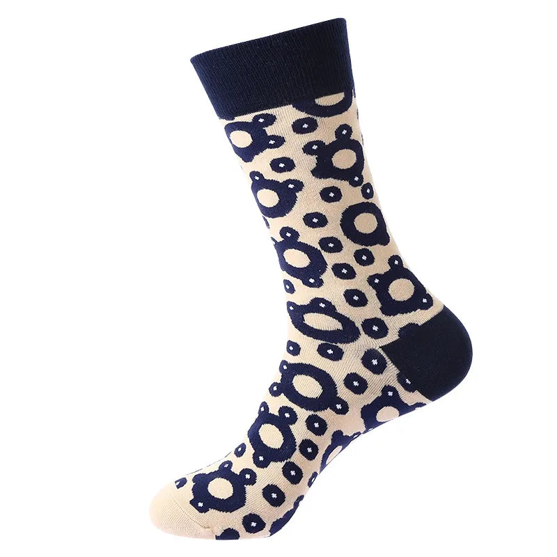 Men's Casual Sports Plaid Nylon Cotton Spandex Crew Socks 10 Pairs Per Pack