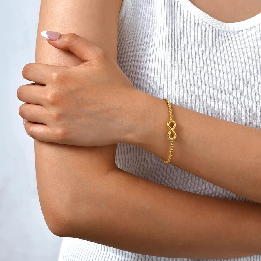 IG Style Casual Infinity 201 Stainless Steel 18K Gold Plated Bracelets In Bulk