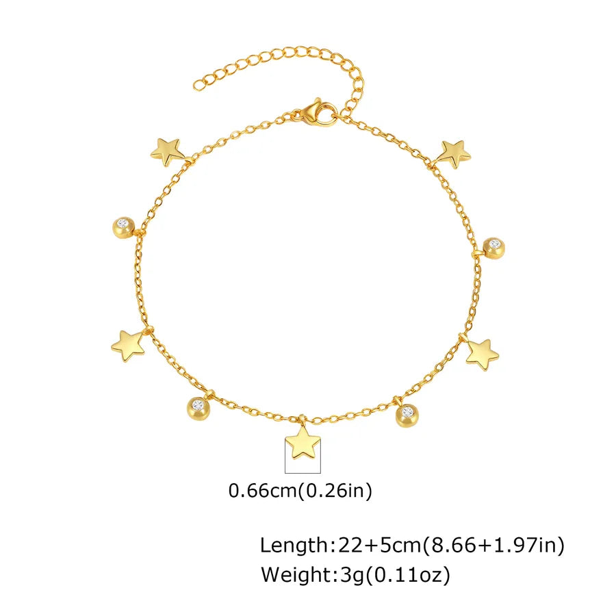 Wholesale Jewelry Simple Style Cross Crown 201 Stainless Steel Anklet