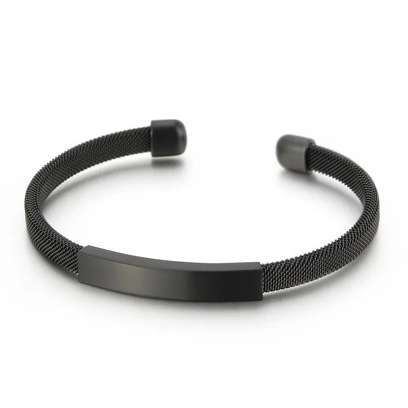 Hip-Hop Modern Style Geometric Titanium Steel Plating 18K Gold Plated Men'S Cuff Bracelets