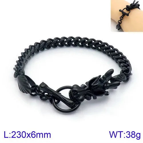chinoiserie animal titanium steel plating men's bracelets