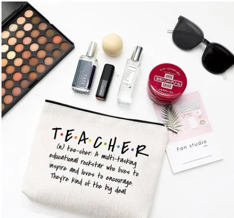 casual vacation cartoon cotton and linen storage bag makeup bags