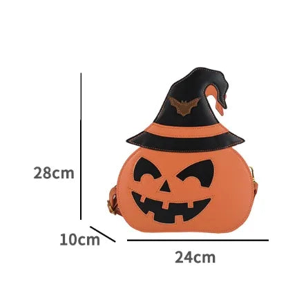 Halloween Pumpkin Women's Crossbody Bag Shoulder Bag Personality Single Strap Handbag Polyester Inner Material PU Leather