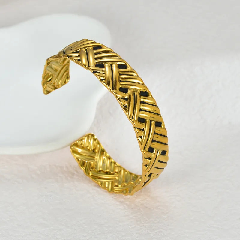 Classical Artistic Geometric 304 Stainless Steel Bangle In Bulk