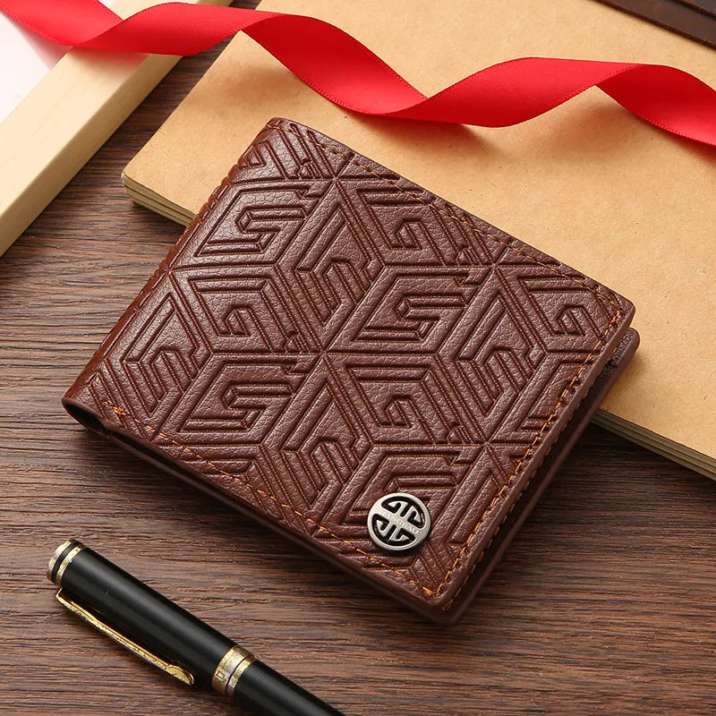 Men's Solid Color PVC Open Small Wallets