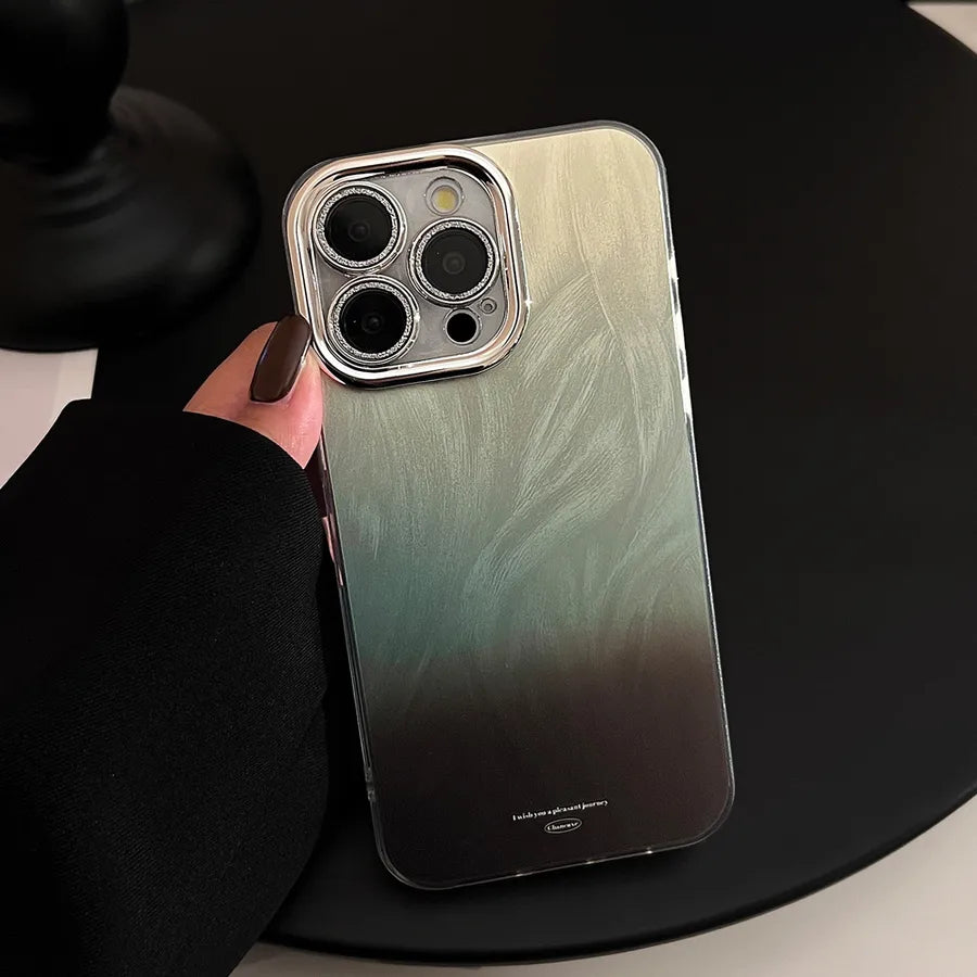 Fall Winter Brown Gradient Phone Case Full Cover Hard Shell For Apple 16Pro Max iPhone 15 Advanced 12 Compatible With Samsung Galaxy
